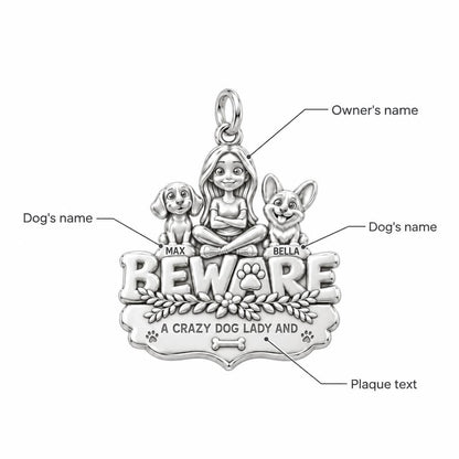 Crazy Dog Lady Beware Charm Bracelet – Personalized Mom Gift – personalization guide