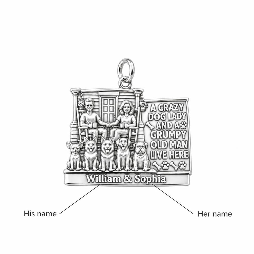 Crazy Dog Lady & Grumpy Man Charm Bracelet – Personalized Couple Gift – personalization guide