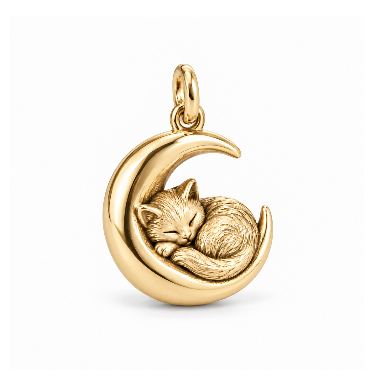 Crescent Cat Dreams Charm — Gold | charm-topics-remaining-444-2026-09-14 | topic-435