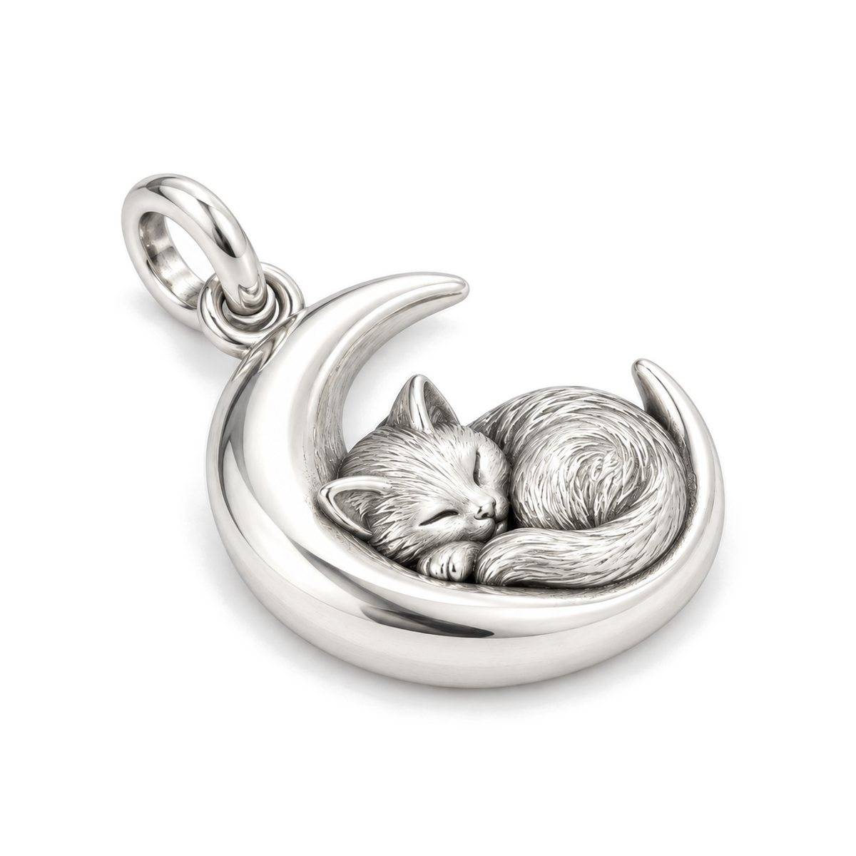 Crescent Cat Dreams Charm — Silver Super Macro | charm-topics-remaining-444-2026-09-14 | topic-435