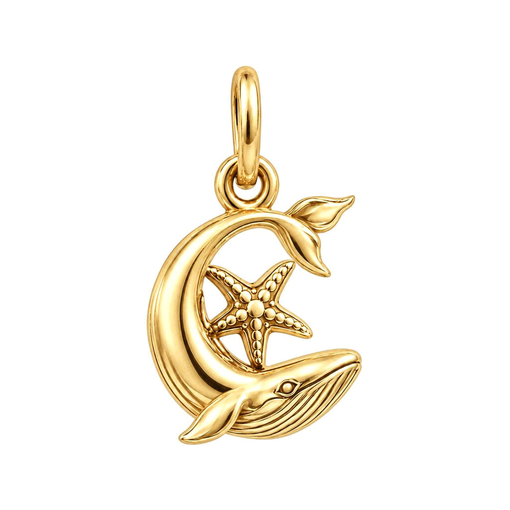 Crescent of the Sea Charm and Polyester Cord Bracelet Set