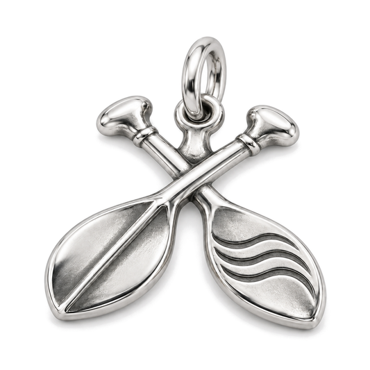 Crossed Paddles Charm — Silver Super Macro | charm-topics-remaining-444-2026-09-14 | topic-130