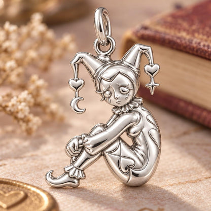 Crying Jester Charm Bracelet – Personalized Best Friend Gift – back of the charm, engraving area