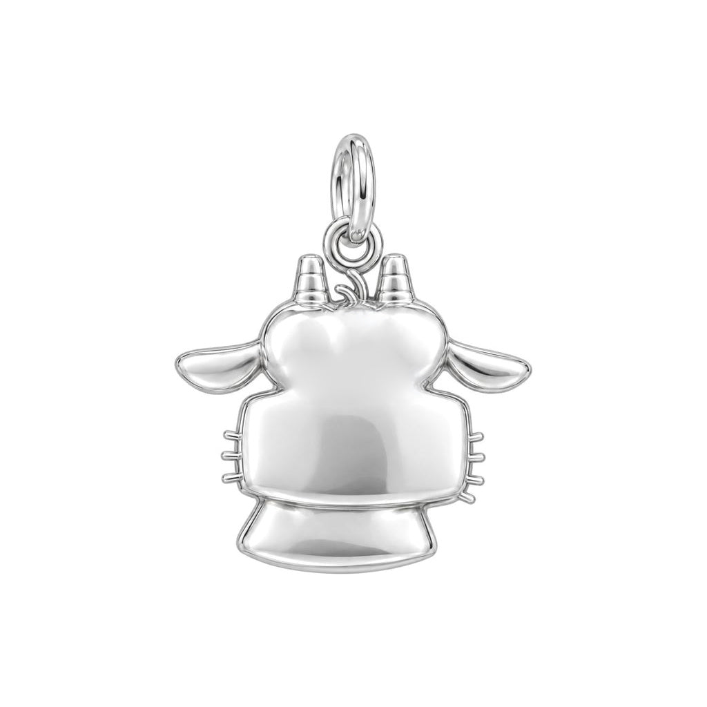 Curious Farm Cow Charm Necklace Set – back of the charm, engraving area