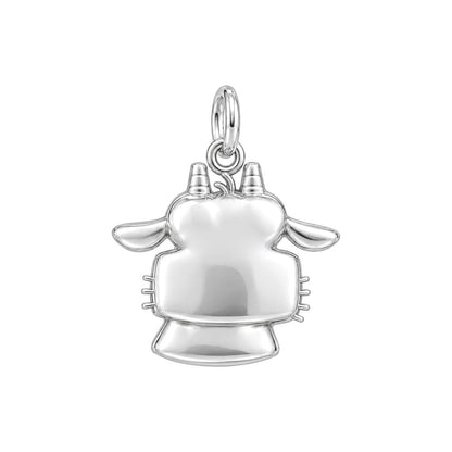 Curious Farm Cow Charm Necklace Set – back of the charm, engraving area