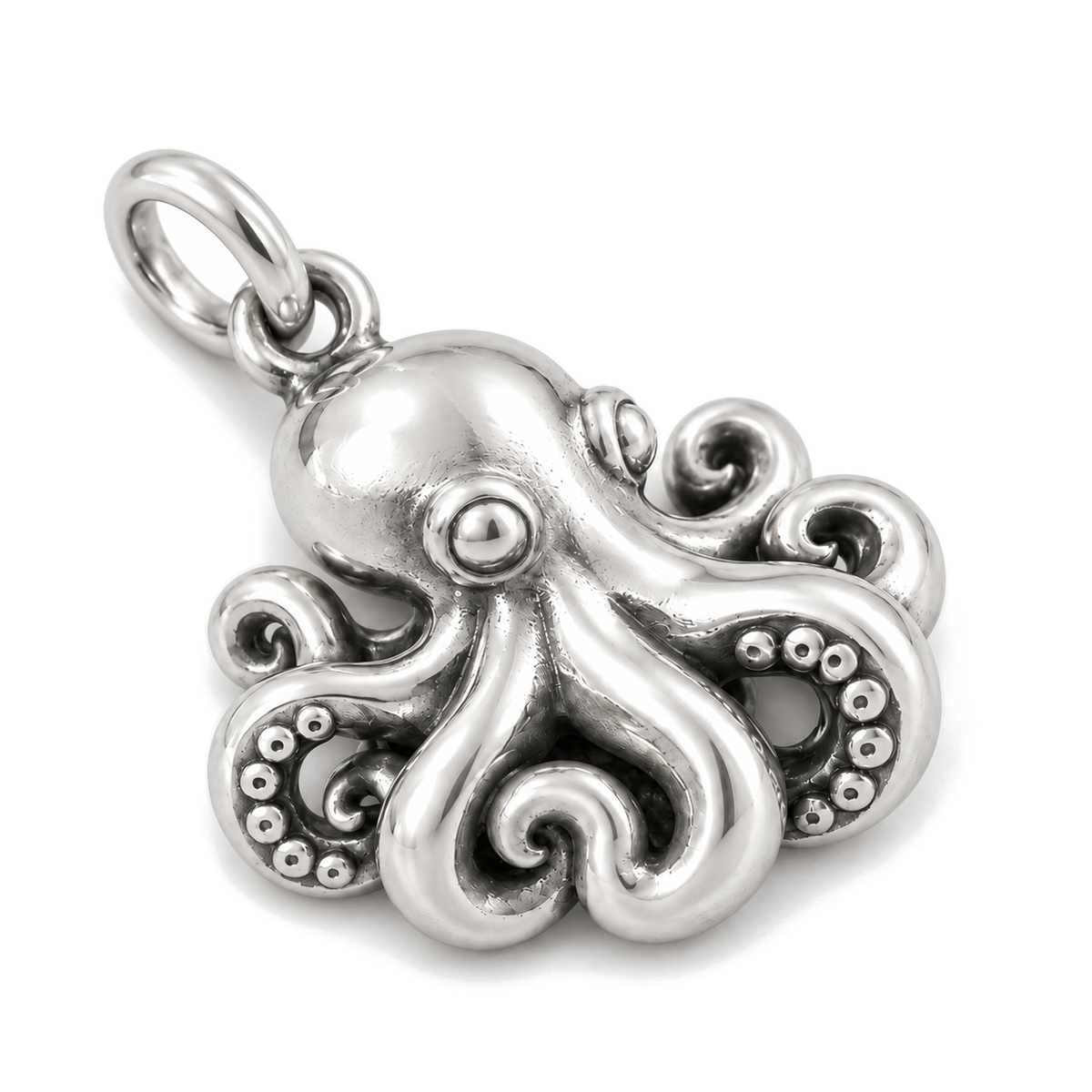 Curious Octopus Charm — Silver Super Macro | charm-topics-remaining-444-2026-09-14 | topic-116