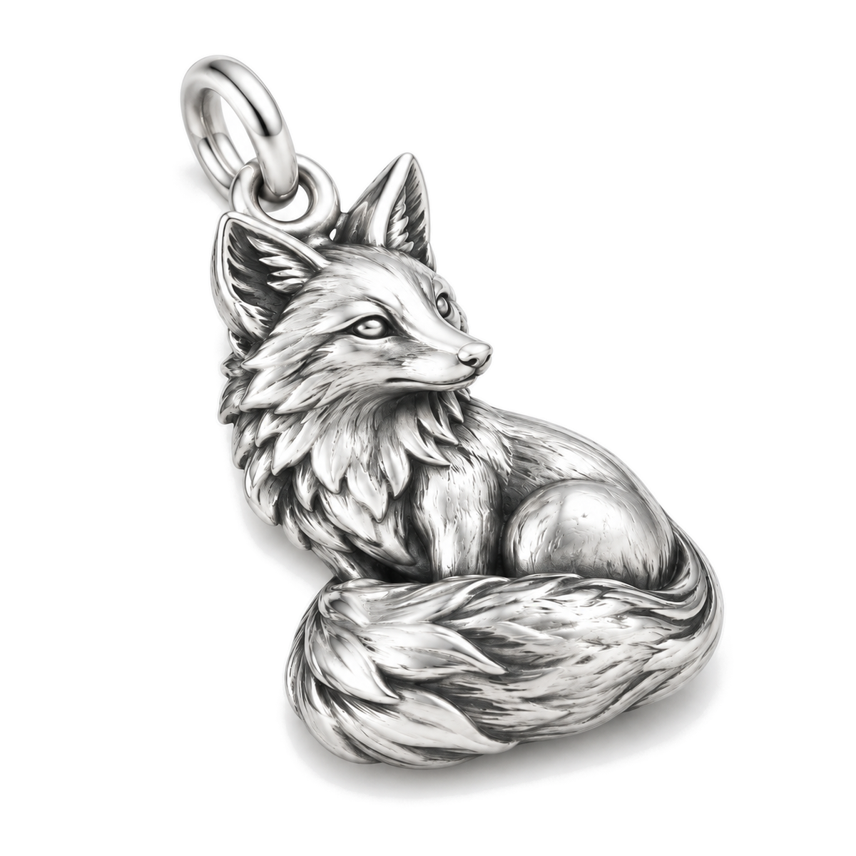 Curled-Tail Fox Charm — Silver Super Macro | charm-topics-remaining-444-2026-09-14 | topic-121