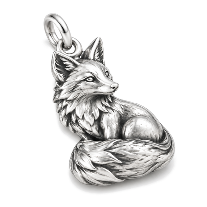 Curled-Tail Fox Charm — Silver Super Macro | charm-topics-remaining-444-2026-09-14 | topic-121