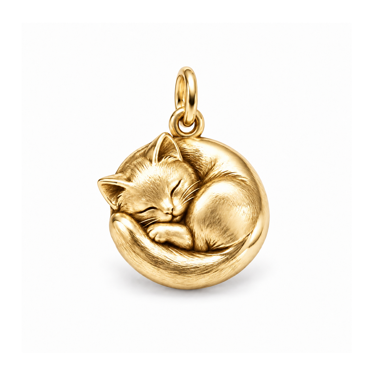 Curled-Up Cat Charm — Gold | charm-topics-remaining-444-2026-09-14 | topic-364