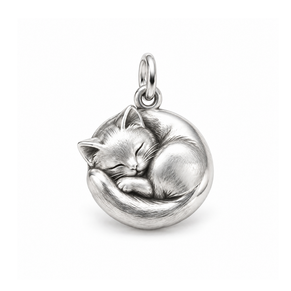 Curled-Up Cat Charm — Silver | charm-topics-remaining-444-2026-09-14 | topic-364