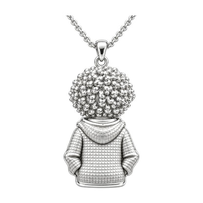 Curly Haired Sweetheart Keepsake Plaque – back of the charm, engraving area