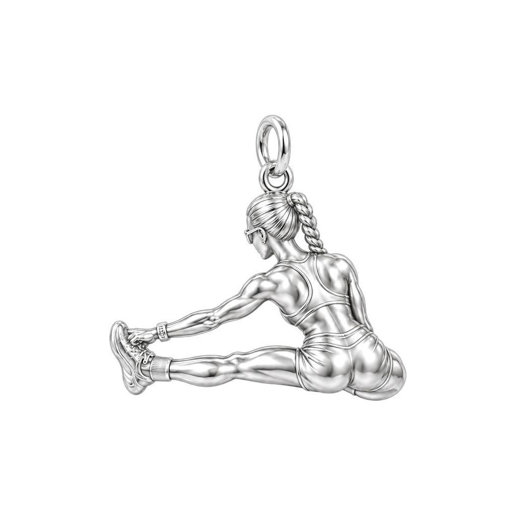 Custom Athlete in Motion Charm Bracelet – Personalized Athlete Gift – back of the charm, engraving area