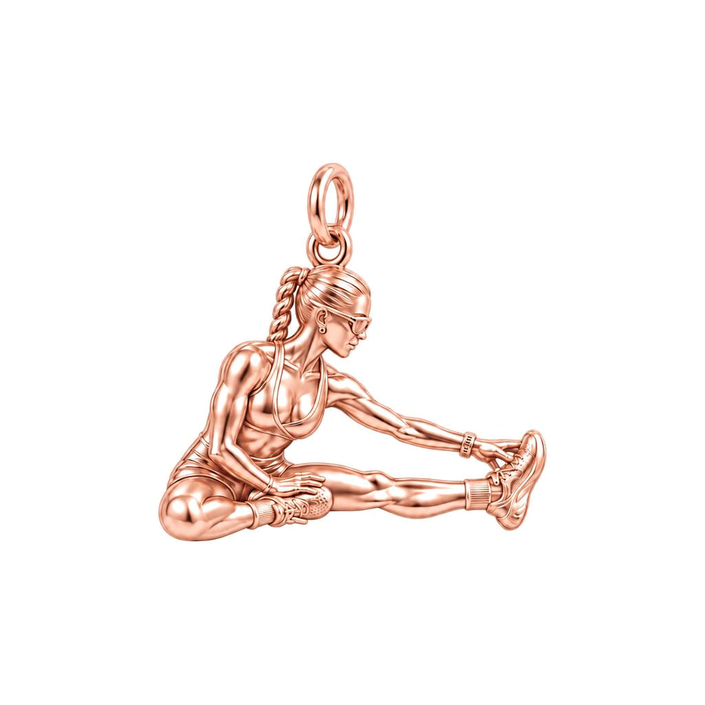 Custom Athlete in Motion Charm Bracelet – Personalized Athlete Gift – rose gold charm, front view