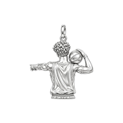 Custom Basketball Star Charm Bracelet – Personalized Athlete Gift – back of the charm, engraving area