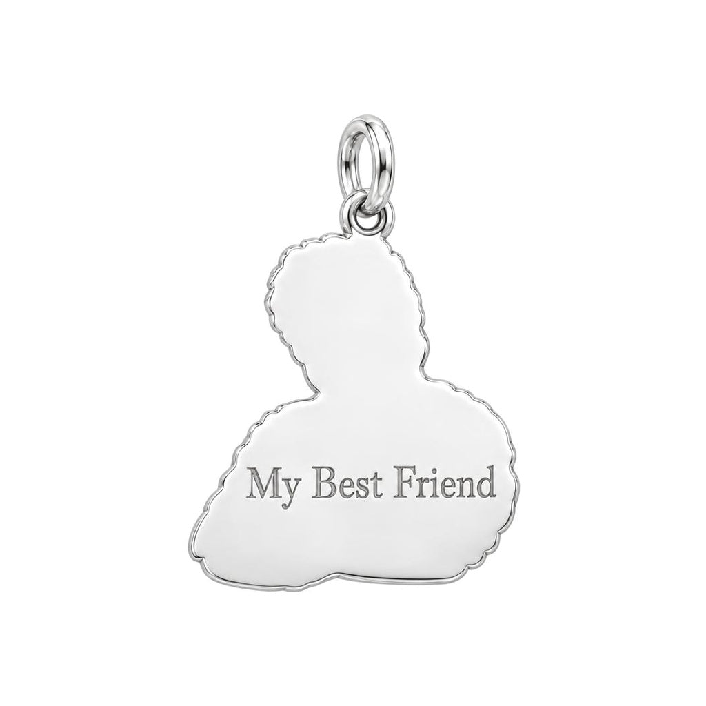 Custom Bearded Dragon Selfie Charm Bracelet – Personalized Pet Lovers Gift – back of the charm, engraving area