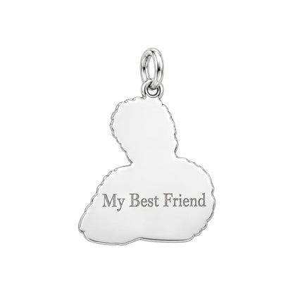 Custom Bearded Dragon Selfie Charm Bracelet – Personalized Pet Lovers Gift – back of the charm, engraving area