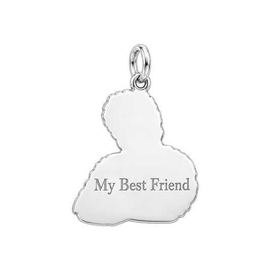 Custom Bearded Dragon Selfie Charm Bracelet – Personalized Pet Lovers Gift – back of the charm, engraving area
