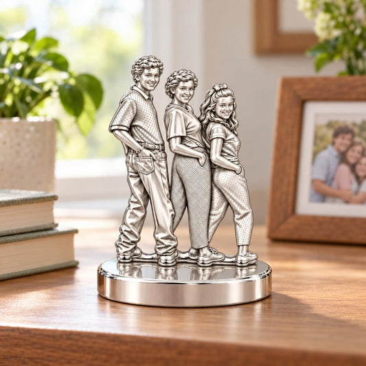 Custom Family Portrait Keepsake Plaque – worn / in use
