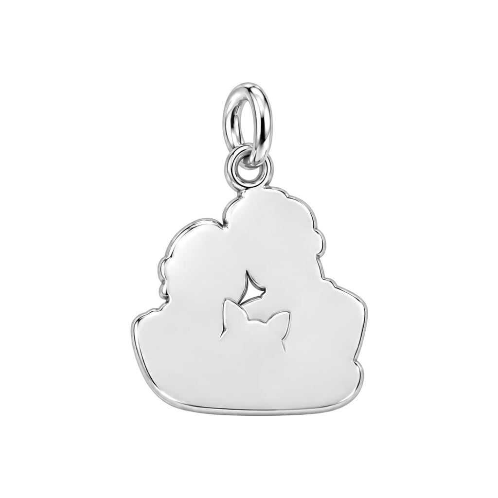 Custom Hand Sculpted Portrait Charm Bracelet – Personalized Gift – back of the charm, engraving area
