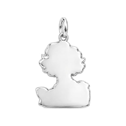 Custom Portrait Icon Charm Bracelet – Personalized Bestie Gift – back of the charm, engraving area