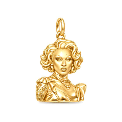 Custom Portrait Icon Charm Bracelet – Personalized Bestie Gift – 18K gold charm, front view