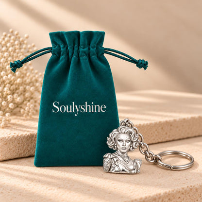 Custom Portrait Icon Charm Keychain – Soulyshine velvet gift pouch