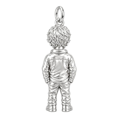 Custom Sculpted Portrait Charm Bracelet – Personalized Mom Gift – back of the charm, engraving area