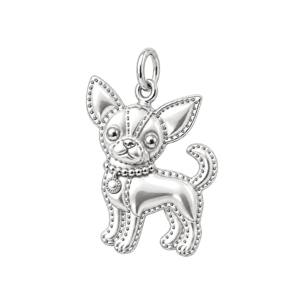 Custom Sculpted Soulmate Charm Bracelet – Personalized Dog Mom Gift – silver charm, front view