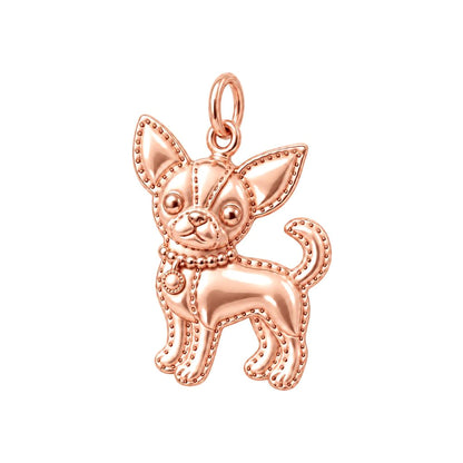 Custom Sculpted Soulmate Charm Bracelet – Personalized Dog Mom Gift – rose gold charm, front view