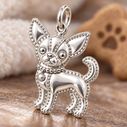 Custom Sculpted Soulmate Charm Bracelet – Personalized Dog Mom Gift – macro detail of the charm