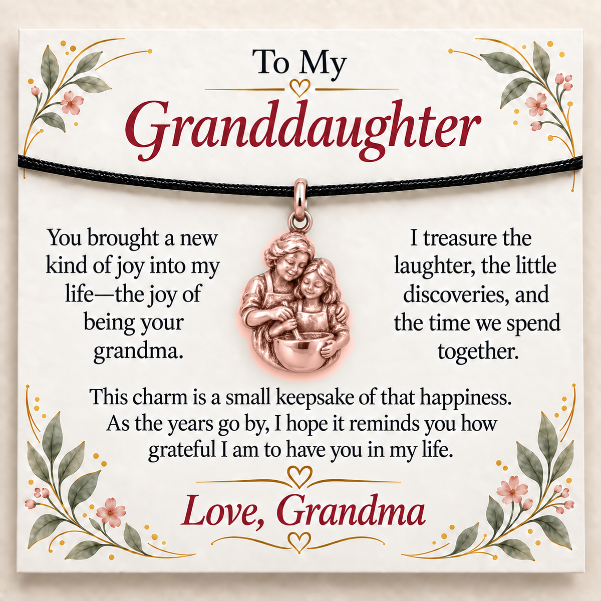 Grandma's Baking Charm: Joy in Every Memory — Main image, rose gold finish