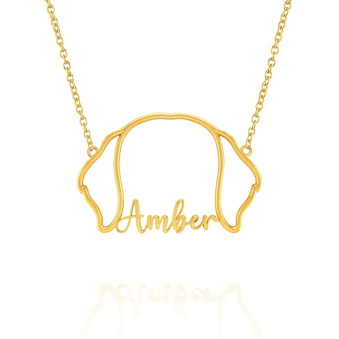 Soulyshine Dachshund Whisper of Paws – Personalized Outline Your Pet's Face and Name Necklace