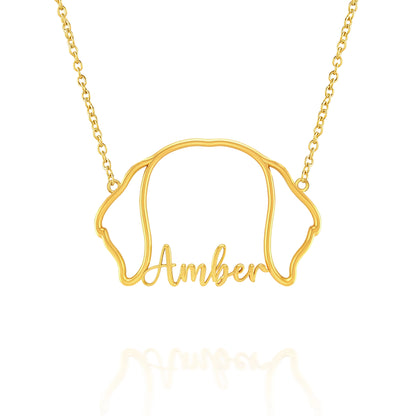 Soulyshine Dachshund Whisper of Paws – Personalized Outline Your Pet's Face and Name Necklace