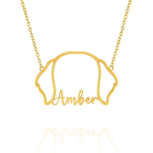 Soulyshine Dachshund Whisper of Paws – Personalized Outline Your Pet's Face and Name Necklace