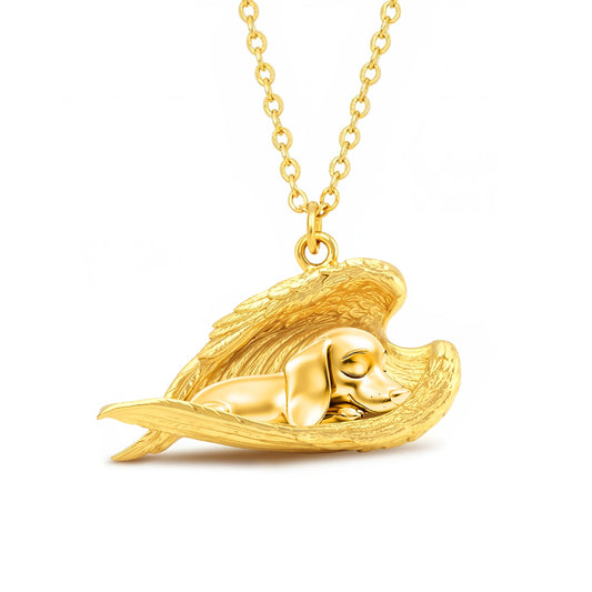 Soulyshine Dachshund Sleeping Angel – Personalized Pet Necklace