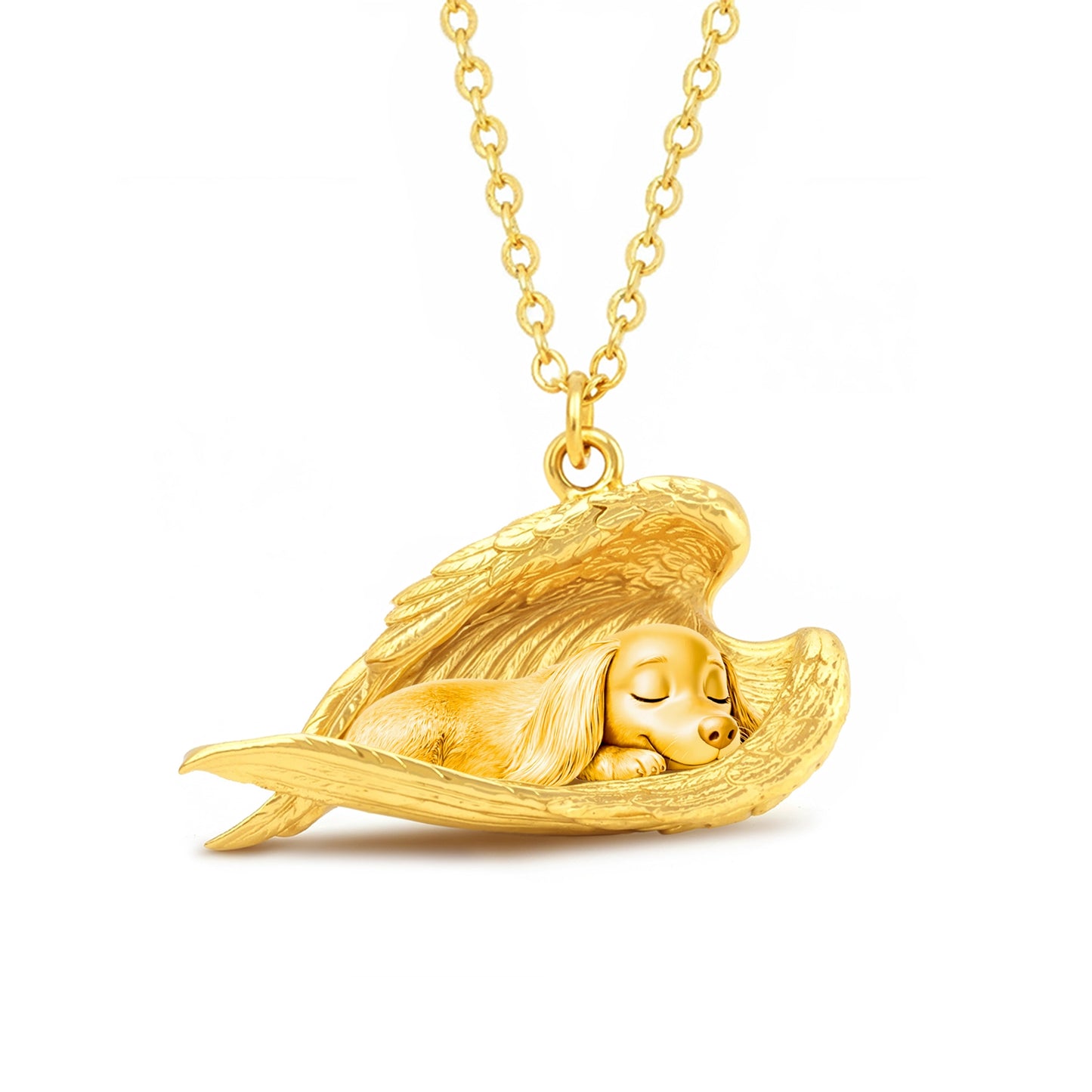 Soulyshine Dachshund Sleeping Angel – Personalized Pet Necklace