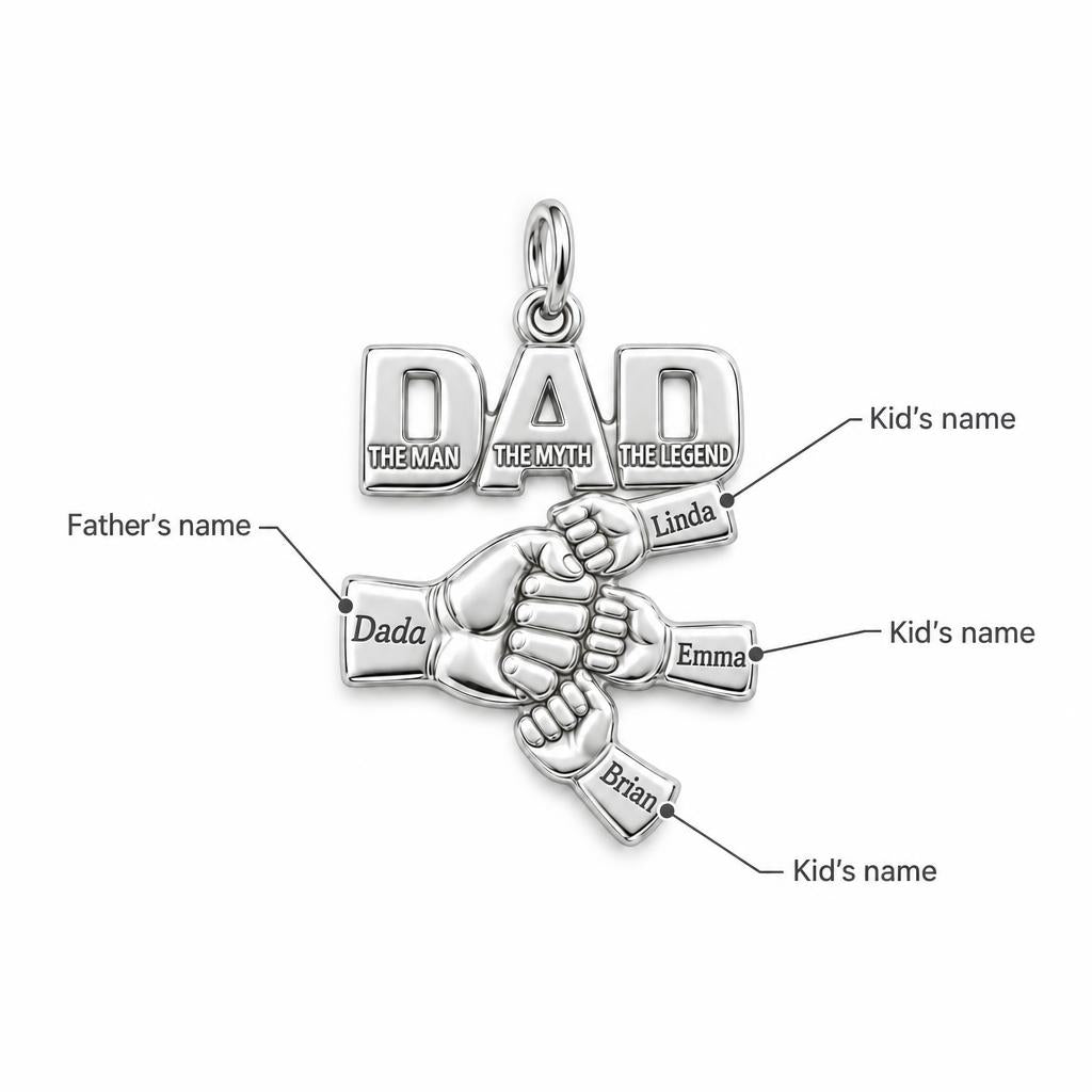 Dad The Legend Fist Bump Charm Bracelet – Personalized Dad Gift – personalization guide