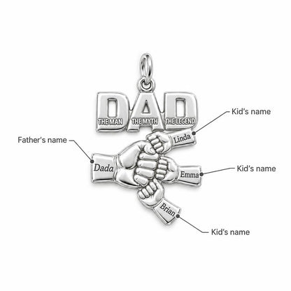 Dad The Legend Fist Bump Charm Bracelet – Personalized Dad Gift – personalization guide