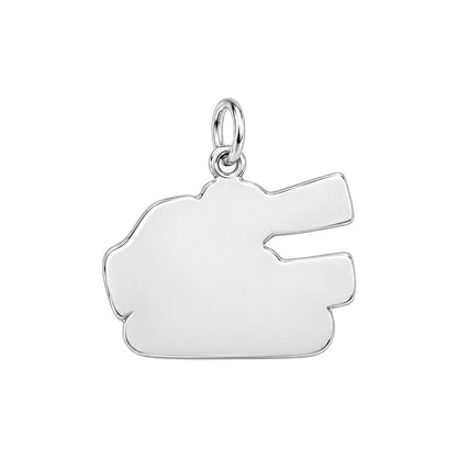 Daddy's Team Fist Bump Charm Bracelet – Personalized Dad Gift – back of the charm, engraving area