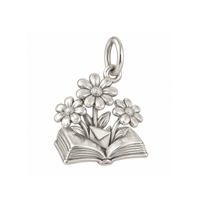Daisies and Books Charm — Silver — 50-works-silver-20260916-117
