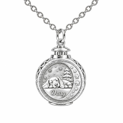 Daisy’s Cozy Winter Lantern Charm Necklace Set – silver, front view