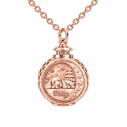 Daisy’s Cozy Winter Lantern Charm Necklace Set – rose gold, front view
