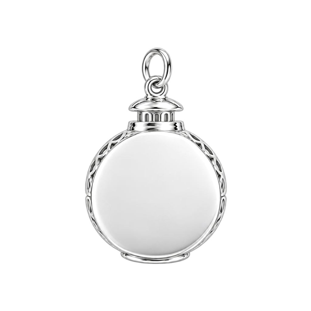 Daisy’s Cozy Winter Lantern Huggie Charm Earrings – back of the charm, engraving area