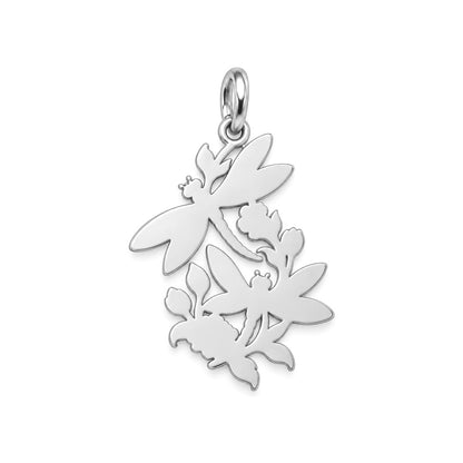 Dancing Dragonfly Garden Charm Bracelet – Personalized Mom Gift – back of the charm, engraving area