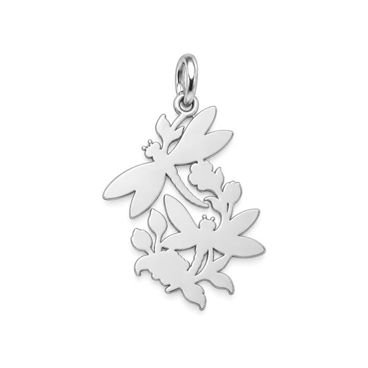 Dancing Dragonfly Garden Charm Bracelet – Personalized Mom Gift – back of the charm, engraving area