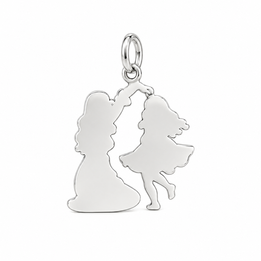 Dancing Together Charm Bracelet – Personalized Mom Gift – back of the charm, engraving area