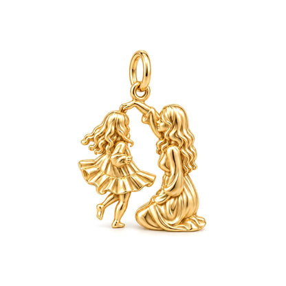 Dancing Together Charm Bracelet – Personalized Mom Gift – 18K gold charm, front view