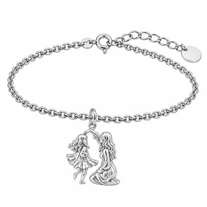 Dancing Together Charm Bracelet Set – silver, front view