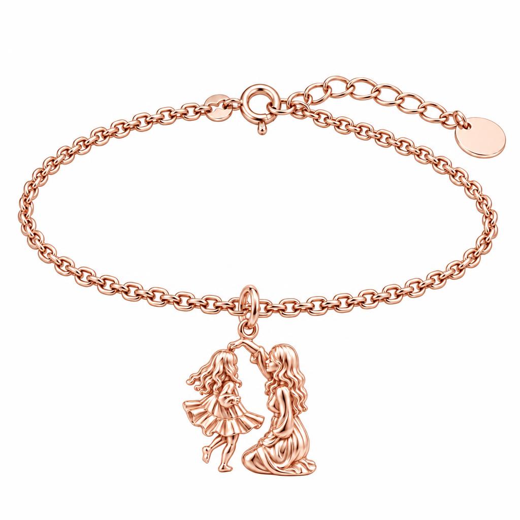 Dancing Together Charm Bracelet Set – rose gold, front view