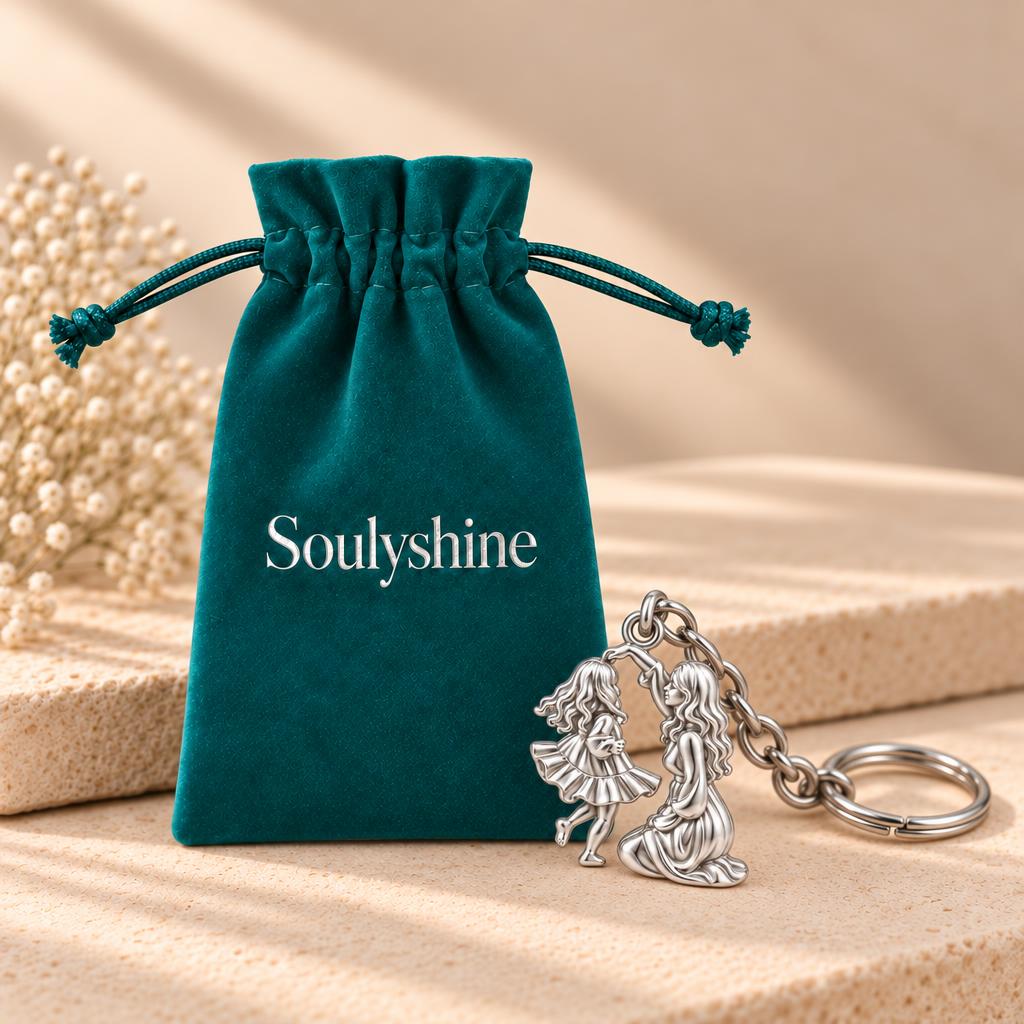 Dancing Together Charm Keychain – Soulyshine velvet gift pouch